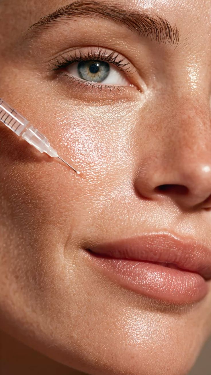 Glowing, radiant and completely refreshed facial complexion following clinical PRP treatment