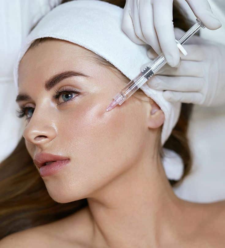 Before and after clinical results under-eye skin booster timeline